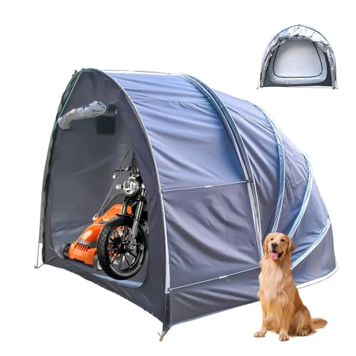 Zeltgarage Hängen 2 in 1 Fahrradschuppen mit Doppeltüren für 2-5 Fahrräder Fahrradplane Wasserdicht Motorradgarage Winterfest,Black von Fxiaobin