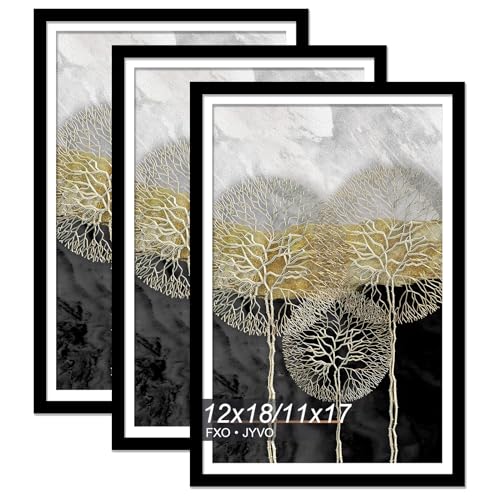 Fxojyvo Bilderrahmen, 30,5 x 45,7 cm, 3 Stück, mit Passepartout oder 30,5 x 45,7 cm ohne Passepartout, leicht und hochtransparent, 30,5 x 45,7 cm, Rahmen für Wand, 3 Stück, Schwarz, 30,5 x 45,7 cm Fxojyvo Bilderrahmen, 30,5 x 45,7 cm, 3 Stück, mit Passepartout oder 30,5 x 45,7 cm ohne Passepartout, leicht und hochtransparent, 30,5 x 45,7 cm, Rahmen für Wand, 3 Stück, Schwarz, 30,5 x 45,7 cm von Fxojyvo