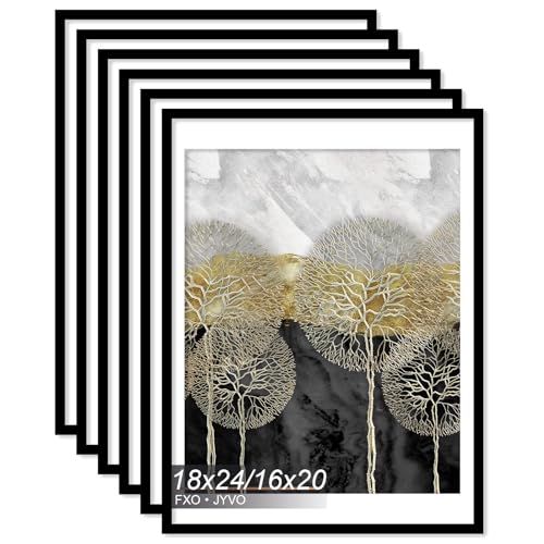 Fxojyvo Bilderrahmen-Set, 45,7 x 61 cm, 6 Stück, Display-Poster 40,6 x 50,8 cm mit Passepartout oder 45,7 x 61 cm ohne Passepartout, leicht und hochtransparent, 45,7 x 61 cm, Rahmen für Wand, 6 Fxojyvo Bilderrahmen-Set, 45,7 x 61 cm, 6 Stück, Display-Poster 40,6 x 50,8 cm mit Passepartout oder 45,7 x 61 cm ohne Passepartout, leicht und hochtransparent, 45,7 x 61 cm, Rahmen für Wand, 6 von Fxojyvo