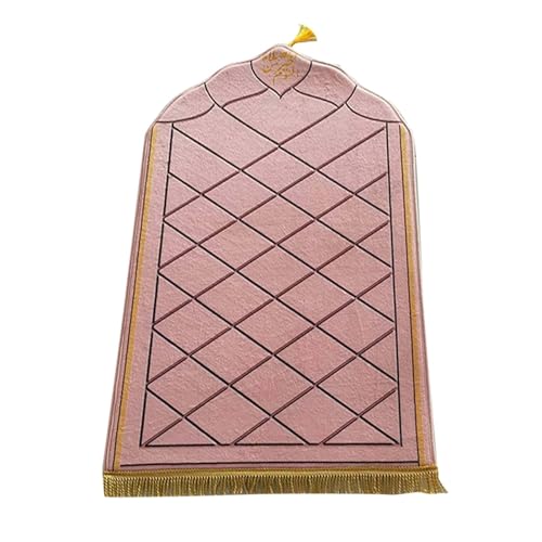 Bad Teppich rutschfest Waschbar Tragbarer Gebetsteppich: Dicker, geprägter Gebetsteppich aus Flanell mit Schwammboden für den Innen- und Außenbereich (A, 120x80cm) von Fycakly