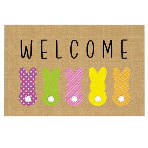 Badezimmer Garnitur Neue heiße Ostern Fußmatten Home Entry Matten Urlaub dekorative Türmatten Teppich 10 (C, 75x45CM) von Fycakly