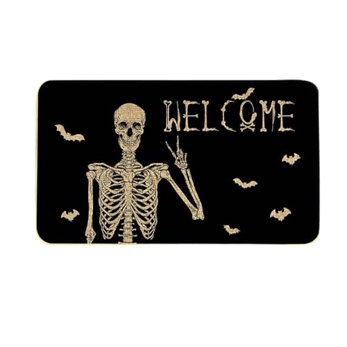 Badezimmer Halloween Cartoon Dekorative Matte Badezimmer Schmutz und leicht zu reinigen Bodenmatte Badezimmer Fußmatte Eingang Veranda Türmatte (Black, 40x60cm) von Fycakly
