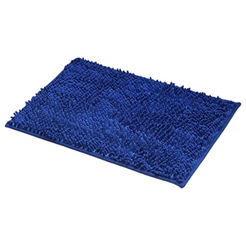Badezimmer-Teppich 19x31in Küchenmatte Badezimmerteppiche Leichte Badematten Badezimmerteppich Rutschfeste Badezimmermatte Weich Bequem Pelzig Langlebig Verdickter Badezimmerteppich (Blue, 50x80cm) von Fycakly