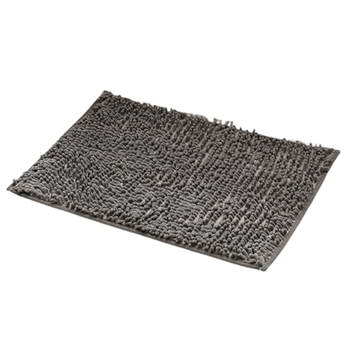 Badezimmer-Teppich 19x31in Küchenmatte Badezimmerteppiche Leichte Badematten Badezimmerteppich Rutschfeste Badezimmermatte Weich Bequem Pelzig Langlebig Verdickter Badezimmerteppich (Grey, 50x80cm) von Fycakly