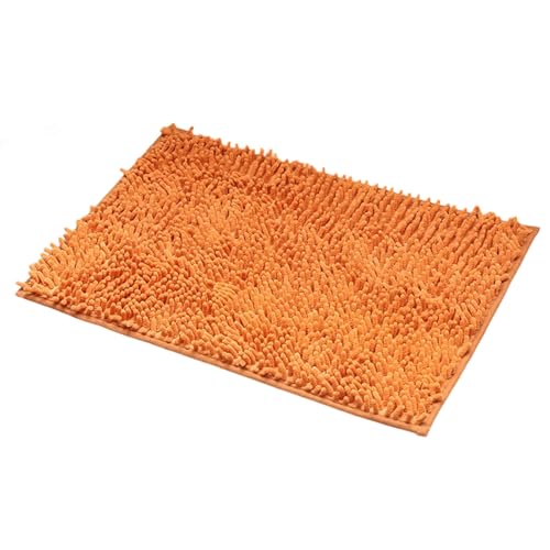 Badezimmer-Teppich 19x31in Küchenmatte Badezimmerteppiche Leichte Badematten Badezimmerteppich Rutschfeste Badezimmermatte Weich Bequem Pelzig Langlebig Verdickter Badezimmerteppich (Orange, 50x80cm) von Fycakly