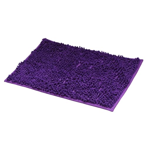 Badezimmer-Teppich 19x31in Küchenmatte Badezimmerteppiche Leichte Badematten Badezimmerteppich Rutschfeste Badezimmermatte Weich Bequem Pelzig Langlebig Verdickter Badezimmerteppich (Purple, 50x80cm) von Fycakly