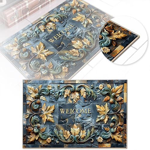 Badezimmer Teppiche Fußmatten-Set mit 3D-Blumendruck, moderner Badvorleger und Eingangsteppich mit hoher Saugfähigkeit, maschinenwaschbar, Bodenmatte für Badezimmer, Haustür, Innenbereich, (A, 60cm) Badezimmer Teppiche Fußmatten-Set mit 3D-Blumendruck, moderner Badvorleger und Eingangsteppich mit hoher Saugfähigkeit, maschinenwaschbar, Bodenmatte für Badezimmer, Haustür, Innenbereich, (A, 60cm) von Fycakly