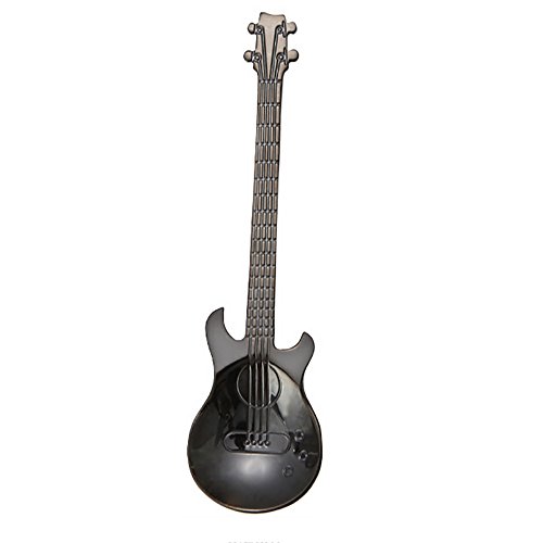 Besteck Löffel Stahl Kaffee Gitarre Trinken Regenbogen Tee Edelstahl Werkzeuge Löffel Küche, Esszimmer Bar essen Geschirr (Black, One Size) von Fycakly