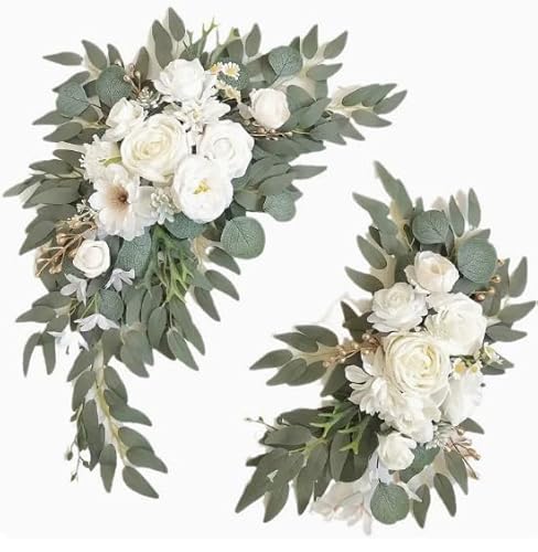 Blumenbogen für Hochzeitsdekoration Atmosphäre Foliendekoration üBertopf HäNgend (Khaki, 60cm) von Fycakly