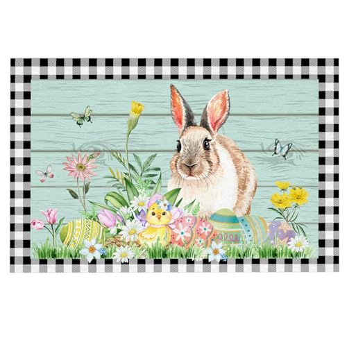 Duschvorleger Frottee Heißer Ostern Fußmatten Hause Eintrag Matten Urlaub Dekorative Tür Matten Teppich Fünf (A, 80x50CM) von Fycakly