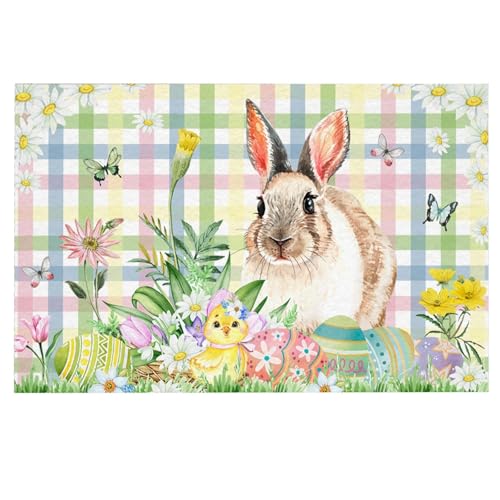Duschvorleger Frottee Heißer Ostern Fußmatten Hause Eintrag Matten Urlaub Dekorative Tür Matten Teppich Fünf (D, 80x50CM) von Fycakly
