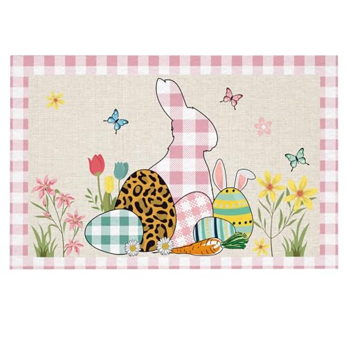 Duschvorleger rutschfest Heißer Ostern Fußmatten Hause Eintrag Matten Urlaub Dekorative Tür Matten Teppich (C, 80x50CM) von Fycakly