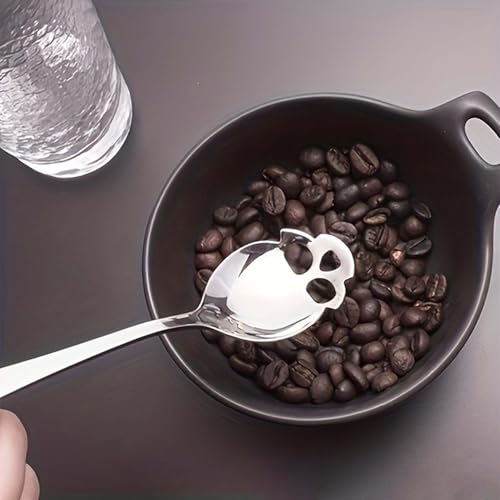 Edelstahl Teelöffel Kaffee Rühren Schlitz Metall Löffel Set 4 Pc keramikgeschirr (A, 15x3. 5cm) von Fycakly