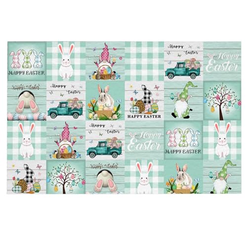 Flauschiger Teppich Neue heiße Ostern Fußmatten Home Entry Matten Urlaub dekorative Türmatten Teppich (A, One Size) von Fycakly