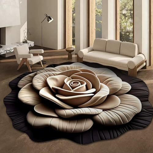 Fycakly Bad Teppich rutschfest Waschbar Visuelle 3D-Stereo-, speziell geformte Schlamm-Bodenmatte für Wohnzimmer Schlafzimmer. Fleckenabweisende Pflegeleichte Bodenmatten. (C, 40x40cm) von Fycakly