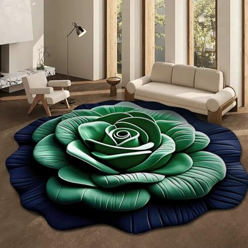 Fycakly Bad Teppich rutschfest Waschbar Visuelle 3D-Stereo-, speziell geformte Schlamm-Bodenmatte für Wohnzimmer Schlafzimmer. Fleckenabweisende Pflegeleichte Bodenmatten. (J, 50x50cm) von Fycakly