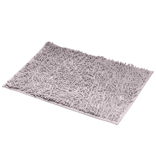 Fycakly Badezimmer-Teppich 19x31in Küchenmatte Badezimmerteppiche Leichte Badematten Badezimmerteppich rutschfeste Badezimmermatte Weich Bequem Pelzig Langlebig Verdickter (Light Gray, 50x80cm) von Fycakly