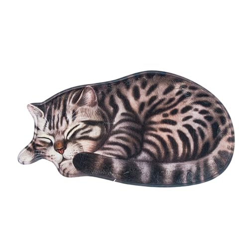 Fycakly Badezimmer Teppich in Katzenform, weich und saugfähig, Katzen-Badematte, rutschfeste Bodenmatte, waschbarer Badezimmerteppich, geeignet für Schlafzimmer, Küchen und Wohnzimmer (A, 40x76cm) von Fycakly