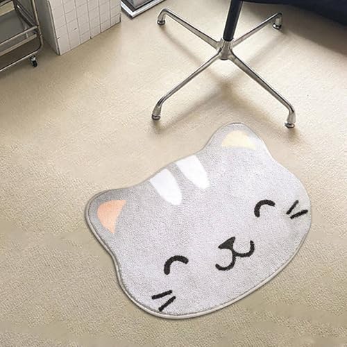 Fycakly Duschvorleger Frottee Wunderlicher Shiba Inu & Katze Kunstwollteppich für den Eingangsbereich/Badematte (& dick) (B, 40x60cm) von Fycakly