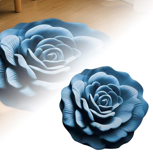Fycakly Duschvorleger rutschfest Blumen Kieselgur, Bodenmatte mit 3D-Blumendesign, doppelt rutschfest saugfähig, schnelltrocknender Badezimmerteppich für Schlafzimmer oder Ankleidebereich (F, A) von Fycakly