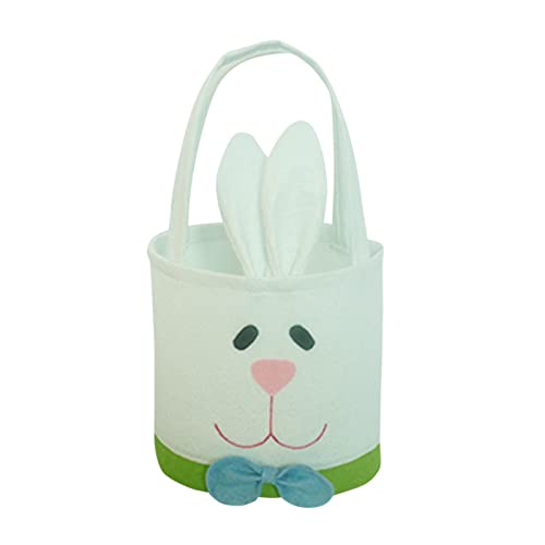 Fycakly Eier-Häschen-Tasche Huhn-Kaninchen-Stoff-Süßigkeiten für Kinderkorb-Ostern-Aufbewahrungskorb-niedliche Eimer Heimtextilien-Aufbewahrung ​​Bettenwäsche Aufbewahrung​​ (A, One Size) von Fycakly