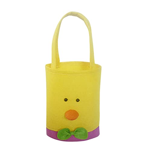 Fycakly Eier-Häschen-Tasche Huhn-Kaninchen-Stoff-Süßigkeiten für Kinderkorb-Ostern-Aufbewahrungskorb-niedliche Eimer Heimtextilien-Aufbewahrung ​​Bettenwäsche Aufbewahrung​​ (B, One Size) von Fycakly