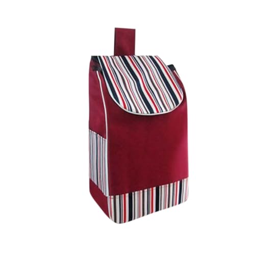 Fycakly Einkaufstasche, Ersatztasche, wiederverwendbar, Backup-Trolley, faltbar, für Einkaufswagen, zusammenklappbarer Handwagen, Mehrzweckwagen ​​Stoff Aufbewahrungsboxen​​ (Red, One Size) von Fycakly