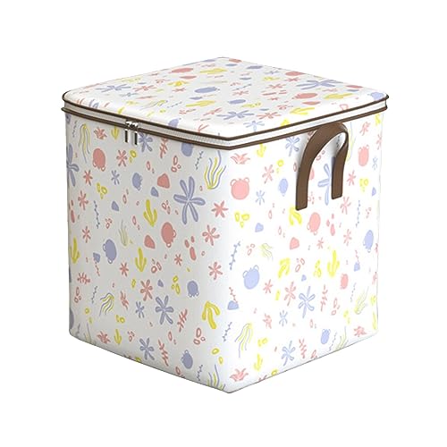 Fycakly Faltbare Aufbewahrungstasche für Kleidung Bettwäsche Vliesstoff: Einfaches Aufräumen ​​Decken Aufbewahrungsboxen​​ (White, M) von Fycakly