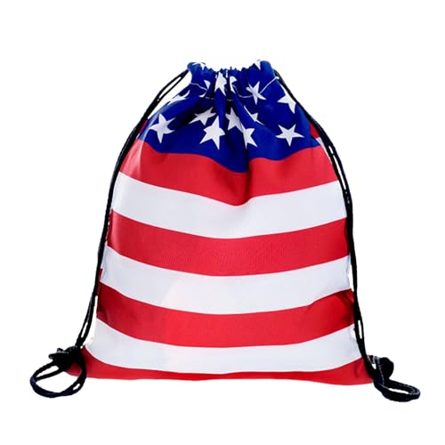 Fycakly Flag Bag Independence Day Bundle Tasche Mode Digitaldruck Kordelzug Outdoor-Aufbewahrung ​​Unterbett Aufbewahrung​​ (A, One Size) von Fycakly
