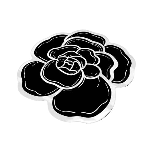 Fycakly Flauschiger Teppich Kieselgel-Teppich für Wohnzimmer, Schlafzimmer, Flur, Kieselgurmatte mit einzigartigem Rosendesign, weicher, bequemer Boden (C, B) von Fycakly