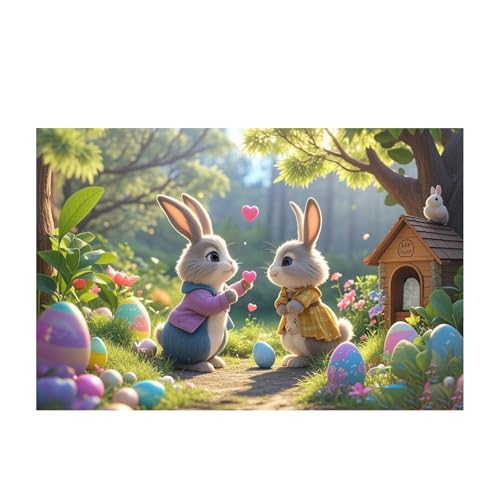 Fycakly Flauschiger Teppich Weicher Samtteppich mit Osterhasenmuster, Festliche Atmosphäre, süße Dekoration, EIN Muss für EIN warmes Zuhause, 40 x 60 cm, B1 (C, 40X60CM) von Fycakly