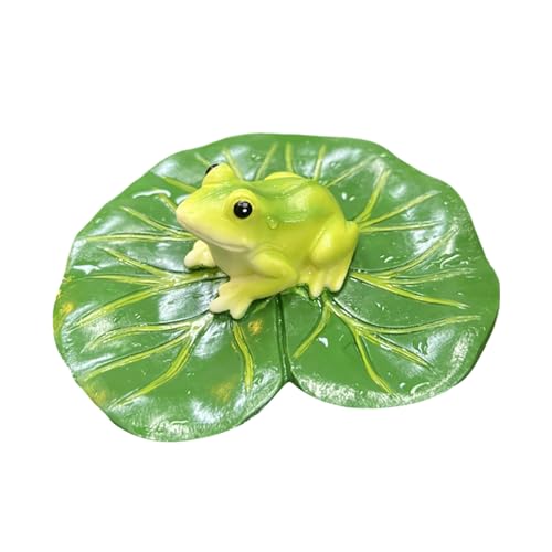 Fycakly Gartenteichfigur Frosch Blumentopf Tier Deko Miniteich Gartenzwerg außenbereichsfigur (Green, 10x10x4cm) von Fycakly