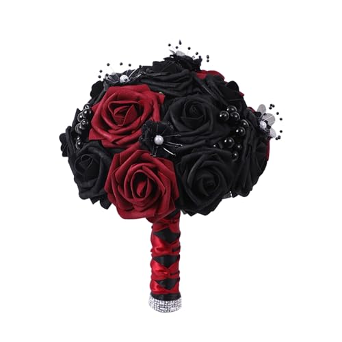 Fycakly Halloween Party Dekorationen Halloween Dekorationen Seide Bouquet Party Supplies für Home Tisch Mittelstück Event Blumenarrangement (Black, 25cm) von Fycakly