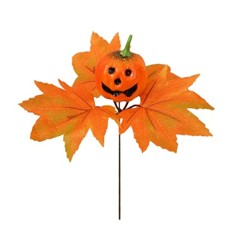Fycakly Halloween Party Dekorationen Halloween Dekorationen Set Kürbis & Herbst Ahorn Blatt Zweig Herzstück Für Herbst Party Tischplatte Kaminsims (E, 19x18cm) von Fycakly