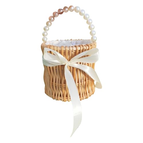 Fycakly Handgemachte Wicker Woven Lagerung Rattan Woven Hand Gehalten Blume Haushalt Obst Snack Und Sonstiges Lagerung Picknick Stroh Dekorative Aufbewahrung Bettdecken von Fycakly