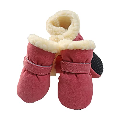 Fycakly Haustierschuhe mit weichen Sohlen Plus Schnee- warme Haustier-Samtstiefel-Schuhe Warme Haustierkleidung Tierjacke tragen (One Size) von Fycakly