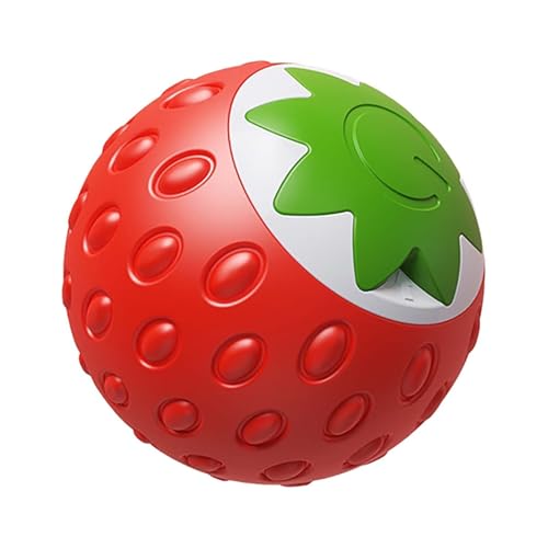 Fycakly Hund Kauspielzeug Pet Interactive Strawberry Roll Orange Dynamo Auto Rolling Katzenspielzeug (Red, 4.3X4.3CM) von Fycakly