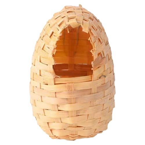 Fycakly Hundekissen Kleine Hunde Handgewebter Vogel mit Haken, natürliches Haustierbett für Vögel, hängender Käfig, Gartendekoration, Papagei, Vogelhaus von Fycakly