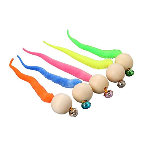 Fycakly Kauspielzeug Welpe 5PC neueste Katzensimulation Wiggly Wurm für Haustier 2020 mit Glocke Terrasse Rasen & Garten (Multicolor, One Size) von Fycakly