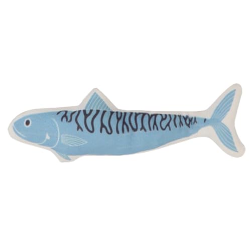 Fycakly Kauspielzeug Welpen Katzenspielzeug aus Segeltuch, Fischfarbe optional, mit Katzen-Selbstspielzeug, Heimtierbedarf (Blue, 16cm) von Fycakly