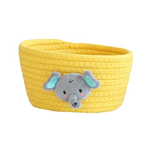 Fycakly Kleiner geflochtener Korb, niedlicher Blauer Seilkorb, Baumwollkorb, Aufbewahrungskorb, niedliches Tierdesign ​​Bügelplatz Organizer​​ (B, One Size) von Fycakly