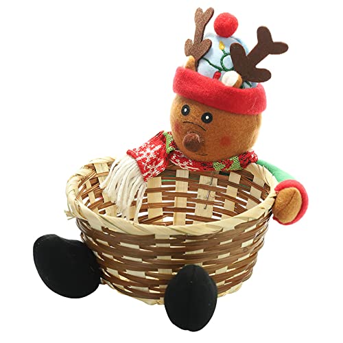 Fycakly Korbdekoration Korbdekor Weihnachtssüßigkeitsbehälter Weihnachtsweihnachtsaufbewahrung Weihnachtsmann Aufbewahrung Aufbewahrungsbeutel ​​Unterbringung für Textilien​​ (F, One Size) von Fycakly
