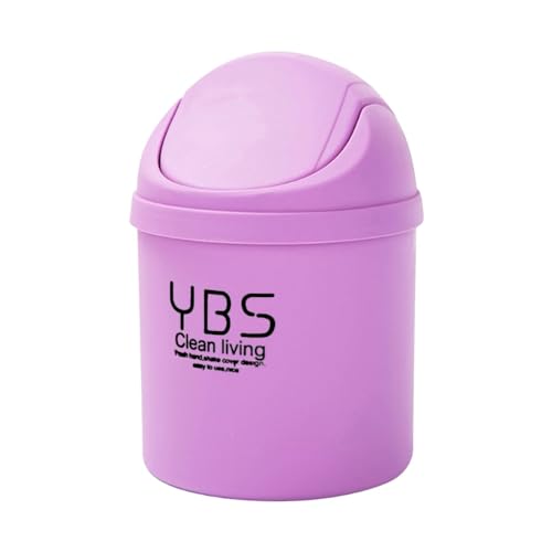 Fycakly Moderner Mini-Mülleimer Kunststoff mit Deckel für den Schreibtisch im Badezimmer Bettkasten von Fycakly