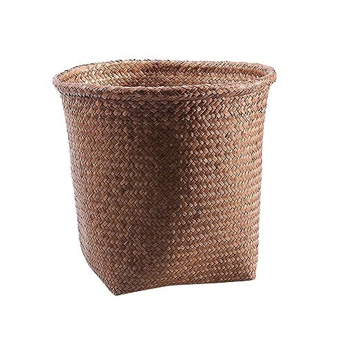 Fycakly Mülleimer, Korb, gewebter, Mülleimer, Rattan, Schlafzimmer, Badezimmer, Küche, kleines Büro, Mülleimer ​​Organizer für Schrank​​ (Coffee, One Size) von Fycakly
