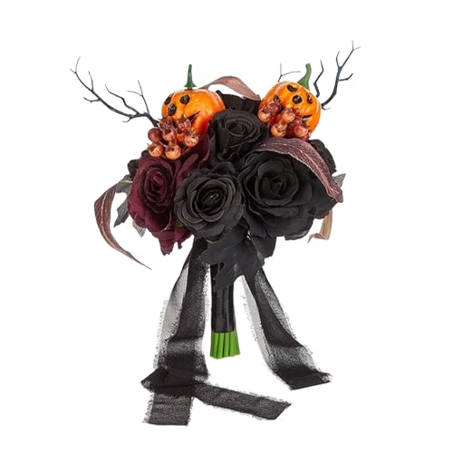 Fycakly Outdoor Halloween Dekorationen Halloween Dekorationen Seide Bouquet Party Supplies für Home Tisch Mittelstück Event Blumenarrangement (Black, 29cm) von Fycakly