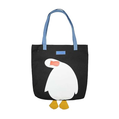 Fycakly Stilvolle, vielseitige, süße, quakende Ente, Muster mit blauem Riemen, Schultertasche, Funktion Einer tragbaren Aufbewahrungstasche Kleidung Aufbewahrung von Fycakly