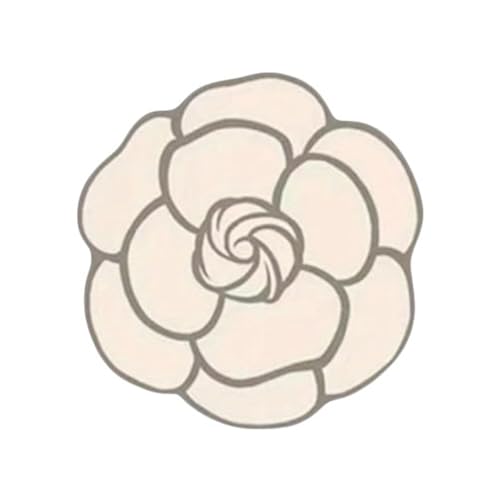 Fycakly Teppich Oval Floral Area Teppich Weicher Kamelienförmiger Teppich für Wohnzimmer Schlafzimmer Home Faux Wool Bodenmatte (A, One Size) von Fycakly