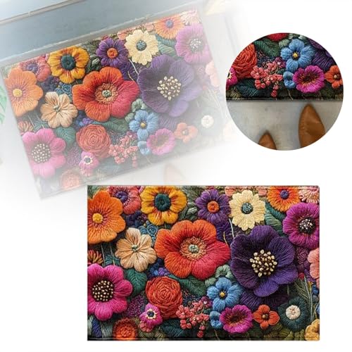 Fycakly Teppich für Badezimmer Fußmatten-Set mit 3D-Blumendruck, moderner Badvorleger und Eingangsteppich mit hoher Saugfähigkeit, maschinenwaschbar, Bodenmatte für Badezimmer, Haustür, (B, 60cm) Fycakly Teppich für Badezimmer Fußmatten-Set mit 3D-Blumendruck, moderner Badvorleger und Eingangsteppich mit hoher Saugfähigkeit, maschinenwaschbar, Bodenmatte für Badezimmer, Haustür, (B, 60cm) von Fycakly