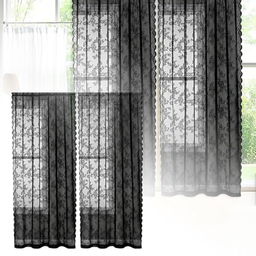 Fycakly Vorhang Abdunkelnd 75 cm breit x 100 cm lang, französische Spitzenvorhänge, Halbspitzenvorhänge Stangenvorhänge Gardine Blickdicht Fycakly Vorhang Abdunkelnd 75 cm breit x 100 cm lang, französische Spitzenvorhänge, Halbspitzenvorhänge Stangenvorhänge Gardine Blickdicht von Fycakly