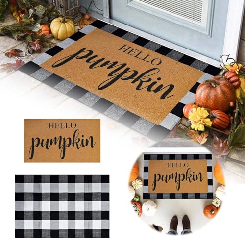 Ghost Halloween Decoration 2er Set Herbst Motiv Fußmatte Halloween Thanksgiving Kürbis Bodenmatte Willkommensmatte für Badezimmer Wohndekoration Ghost Halloween Decoration 2er Set Herbst Motiv Fußmatte Halloween Thanksgiving Kürbis Bodenmatte Willkommensmatte für Badezimmer Wohndekoration von Fycakly
